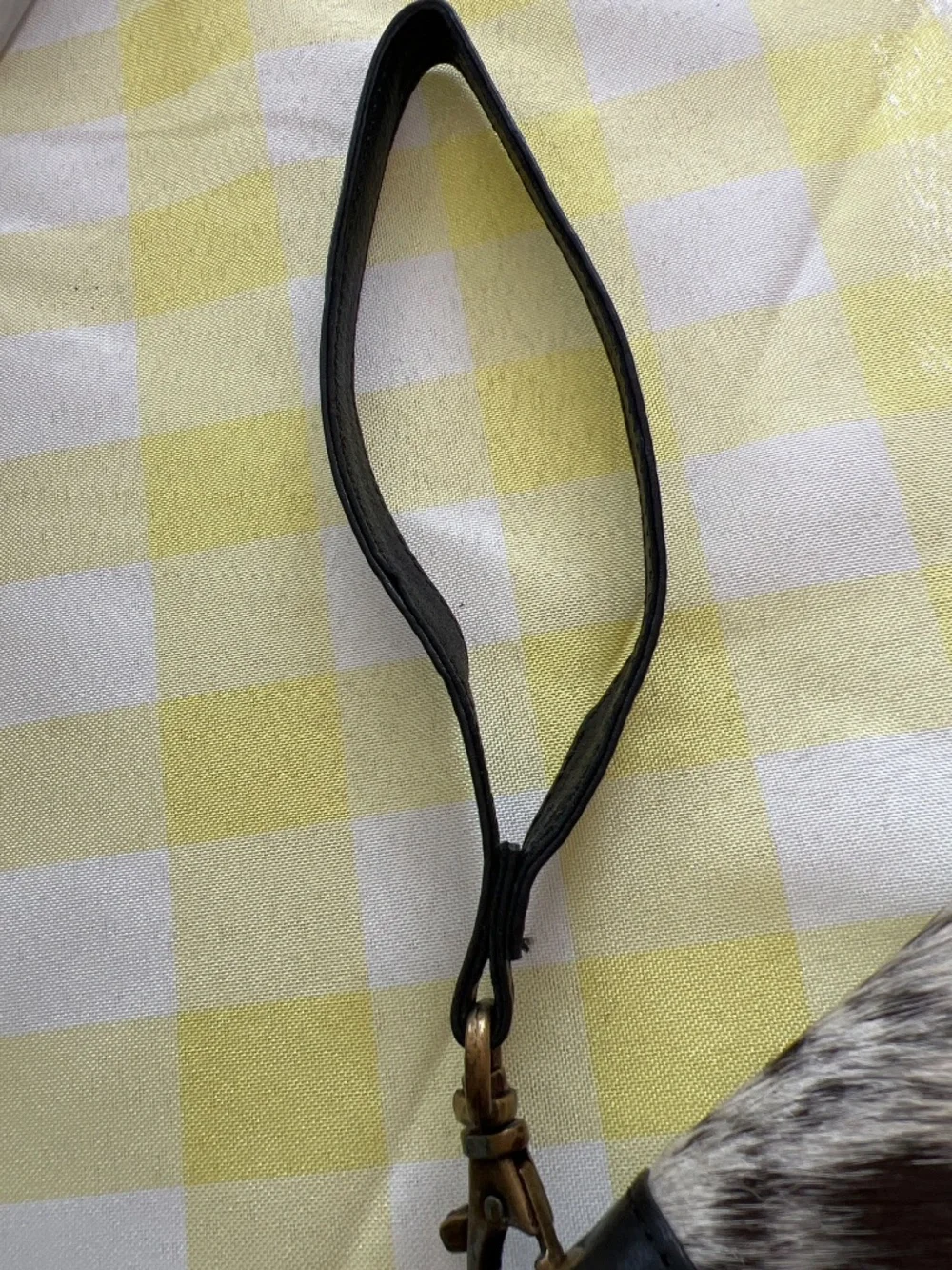 Western style cowhide wristlet